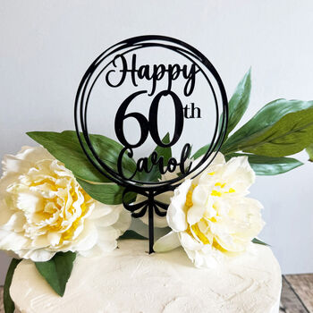 Personalised 60th Birthday Acrylic Cake Topper, 2 of 4