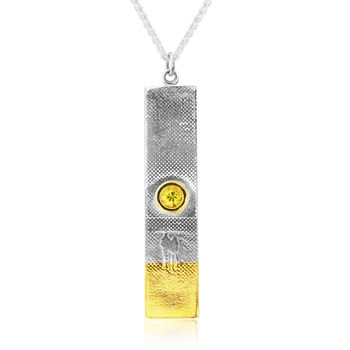 Beach Sunset Necklace With Yellow Sapphire Sun, 2 of 7