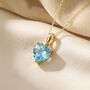Blue Topaz December Birthstone Love Heart Necklace, thumbnail 1 of 4