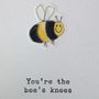 Embroidered Bees Knees Letter Press Card, thumbnail 2 of 3