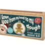 I Love You From My Head To My Dough Christmas Mini Matchbox Cross Stitch Kit, thumbnail 2 of 5