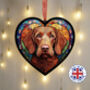 Vizsla Stained Glass Effect Heart Suncatcher, thumbnail 4 of 5