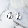 Domed Teardrop Rose Gold Plated Sterling Silver Stud Earrings, thumbnail 4 of 6