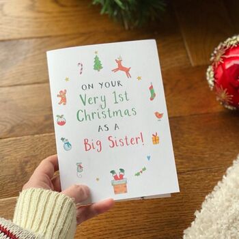 Baby 1st Christmas As Big Sister Card, 2 of 3
