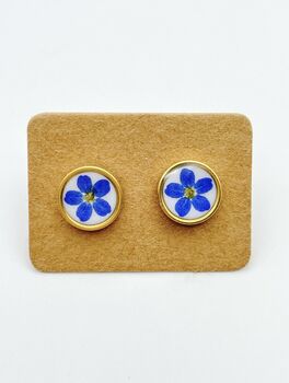 Stud Earrings With Forgetmenot Flowers In 10mm, 3 of 12
