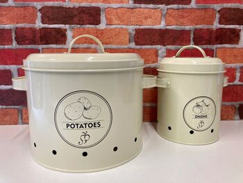 Cream Metal Potato Storage Tin – 21cm, 2 of 9