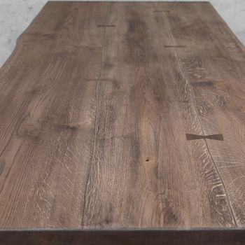 London Brown Live Edge Oak Industrial Dining Table, 5 of 5