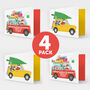 Festive Vehicle Christmas Cards Four Pack, thumbnail 1 of 3