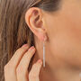 Hammered Silver Round Bar Drop Earrings, thumbnail 5 of 8