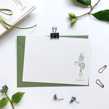 Hand Illustrated ‘Spring Flowers’ Flat Notecard Set, 6 of 8