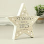 Personalised Born In Wooden Star Ornament Decoration, thumbnail 5 of 5