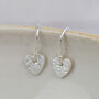 Sterling Silver Mini Heart Textured Earrings, thumbnail 2 of 3