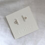 Knot Stud Earrings In Recycled Silver Or Brass, thumbnail 3 of 3
