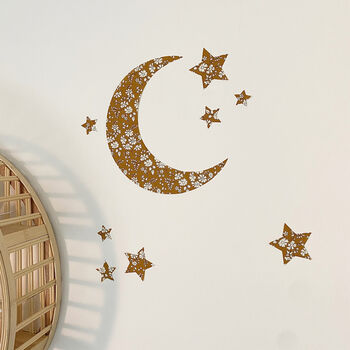 Liberty Fabric Moon And Stars Wall Stickers, 3 of 7