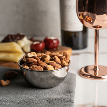Solid Copper Snack Bowl, Silver Colored Copper, 5 of 6