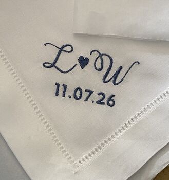 Personalised Embroidered Linen Or Cotton Napkin, 2 of 2