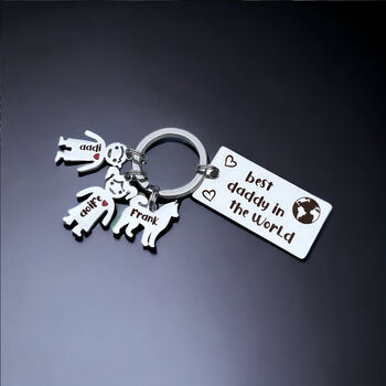 Best Daddy In The World Personalised Keyring, 3 of 6