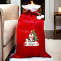 Personalised Penguin Pom Pom Christmas Sack, thumbnail 3 of 4