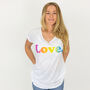 Ombre 'Love' Organic Slub V Neck T Shirt, thumbnail 1 of 4