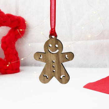 Cute Gingerbread Person Tree Decoration, 5 of 9