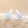 Blue Opal Dinosaur Stud Earrings, thumbnail 5 of 9