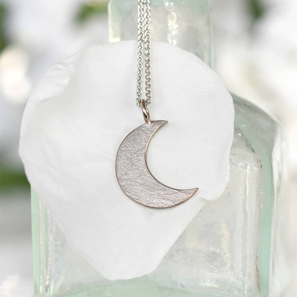Moon Pendant In 18ct Yellow Or White Gold By Lilia Nash Jewellery Moon Pendant In 18ct Yellow Or White Gold