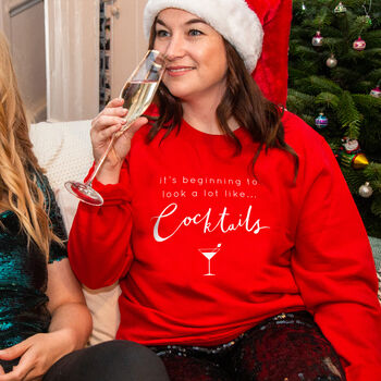 'Looks Like Cocktails' Christmas Jumper Sweatshirt, 2 of 6