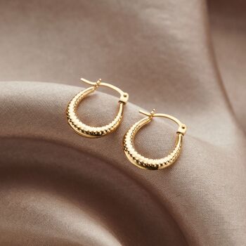 Dotty 9ct Gold Creole Hoop Earrings, 3 of 5