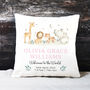 Personalised Jungle Animals New Baby Cushion, thumbnail 4 of 5