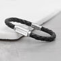 Personalised Men's Roman Numerals Leather Bracelet, thumbnail 8 of 10