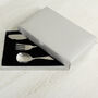 Personalised Three Piece Swirls And Hearts Cutlery Set – Perfect For Birthdays, Christenings, And Special Occasions, thumbnail 2 of 4