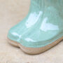 Personalised Sage Green Welly Boots Garden Planter, thumbnail 6 of 11