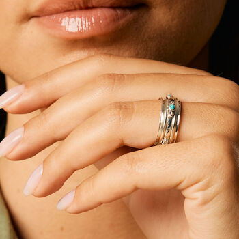Rajalita Love Turquoise Silver Spinning Ring, 2 of 8