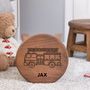 Fire Engine Themed Wooden Stool Personalised, thumbnail 1 of 2