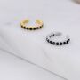 Minimalist Black Cz Ear Cuff In Sterling Silver, thumbnail 3 of 11