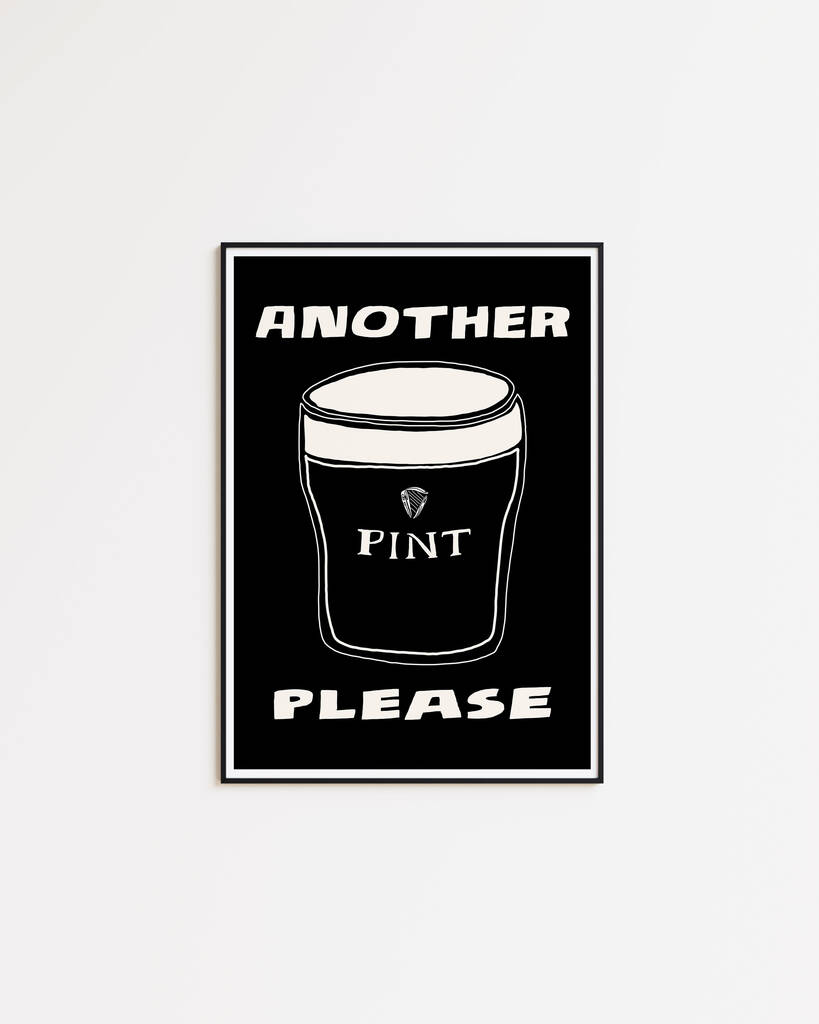Another Pint Please Guinness Inspired Beer Wall Art, 1 of 5
