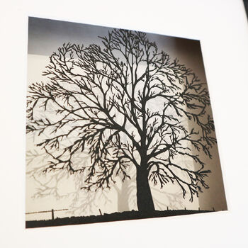 Framed Tree Silhouette Black And White Art, 5 of 9