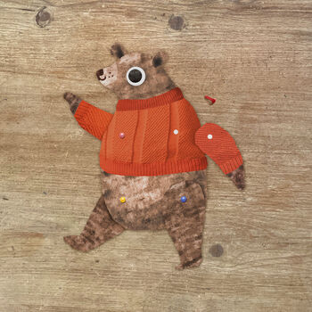Bear Split Pin Puppet A5 Activity Greeting Card, 3 of 4