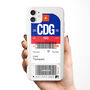 Personalised Paris Ticket Design Clear Phone Case, thumbnail 1 of 5
