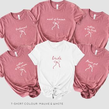 Custom Bow Bridal Party T Shirt Bridesmaid Proposal, 3 of 6