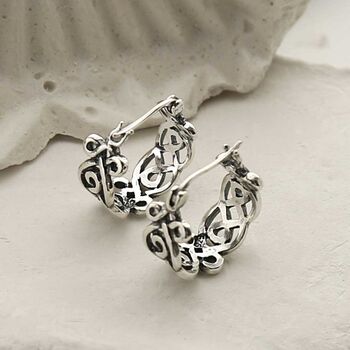 Sterling Silver Celtic Knot Hoops, 4 of 9