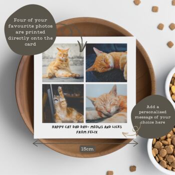 Personalised Fathers Day From The Cat Photo Collage Card, 2 of 5