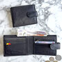 Men's Black Leather Wallet Rfid Blocking, thumbnail 1 of 2