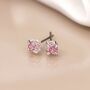 Pink, Lilac And Purple Triple Crystal Stud Earring Set, thumbnail 2 of 8