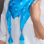 Turquoise Luxury Silk Hand Tie Dyed Scarf, thumbnail 5 of 6