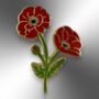 Small Red Poppy Flower Hard Enamel Pin, thumbnail 4 of 9