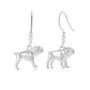 Sterling Silver English Bulldog 3D Earrings, thumbnail 2 of 5