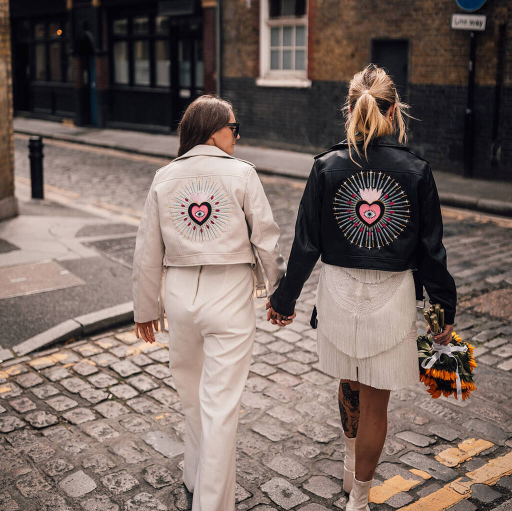 Ivory Evil Eye Bridal Cropped Jacket By Niamh Designs