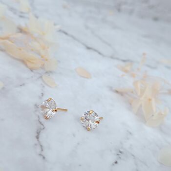 Gold Plated Stud Earrings Sizes 5mm Or 8mm, 2 of 3