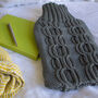 Cashmere Hand Knit Hot Water Bottle *Grey, thumbnail 3 of 4